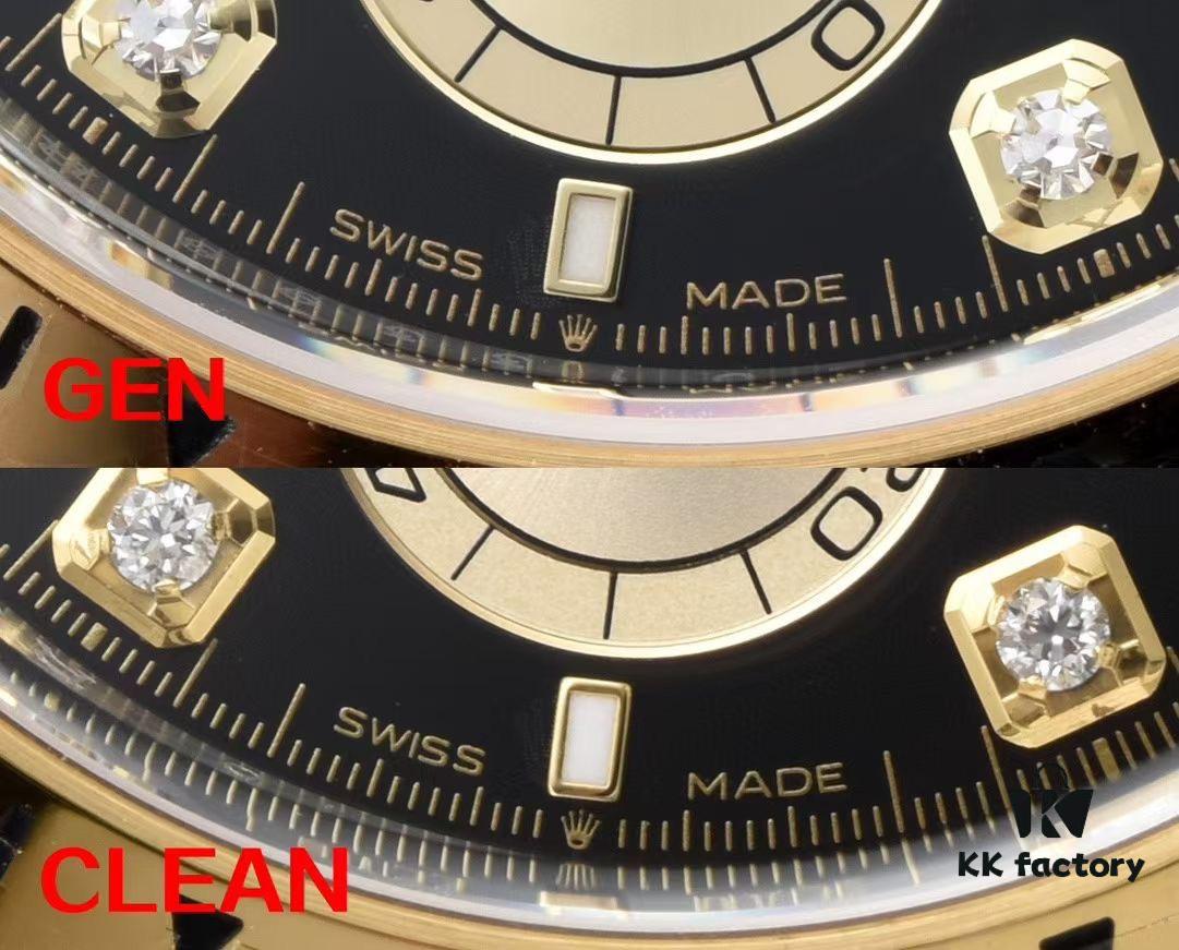 6931a612ccd8ab3d7af9a6e4 Authentic vs Fake Comparison 🔥🔥🔥 CLEAn Factory / C-Factory 126503 with 4131 Movement, Two-Tone Black 'Noodle' Dial with Diamond Markers or Two-Tone Black Diamond Dial (Moissanite)
