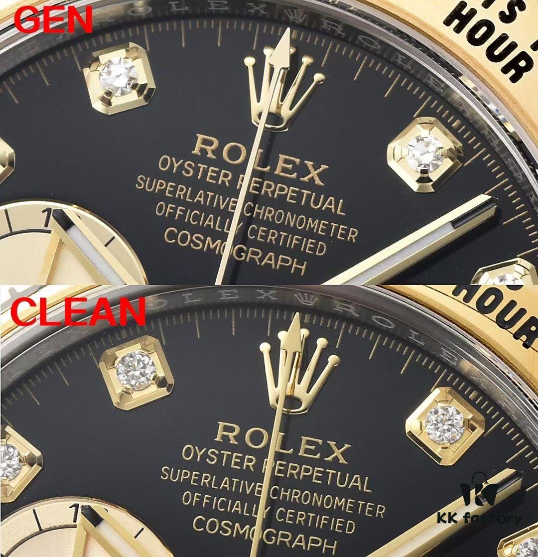 6931a612ccd8ab3d7af9a6e7 Authentic vs Fake Comparison 🔥🔥🔥 CLEAn Factory / C-Factory 126503 with 4131 Movement, Two-Tone Black 'Noodle' Dial with Diamond Markers or Two-Tone Black Diamond Dial (Moissanite)