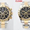 6931a612ccd8ab3d7af9a6e9 Authentic vs Fake Comparison - C Factory (C-Factory) 126503 with 4131 Movement, Two-Tone Black Dial 'Noodles' or Diamond Hour Markers (Moissanite)