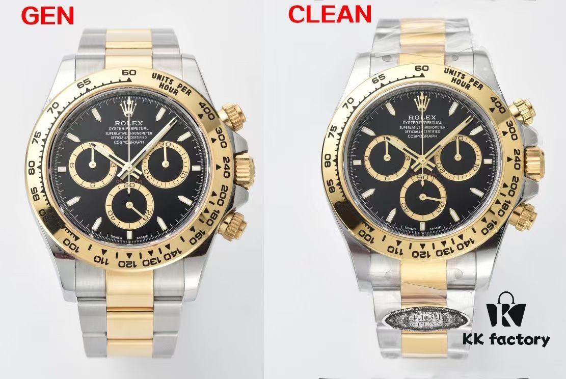 6931a612ccd8ab3d7af9a6e9 Authentic vs Fake Comparison - C Factory (C-Factory) 126503 with 4131 Movement, Two-Tone Black Dial 'Noodles' or Diamond Hour Markers (Moissanite)