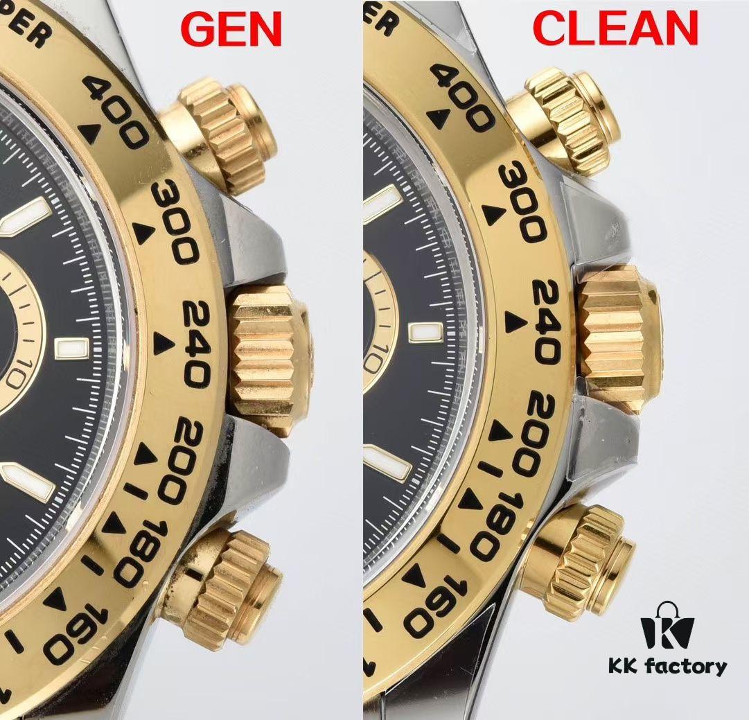 6931a612ccd8ab3d7af9a6ea Authentic vs Fake Comparison - C Factory (C-Factory) 126503 with 4131 Movement, Two-Tone Black Dial 'Noodles' or Diamond Hour Markers (Moissanite)