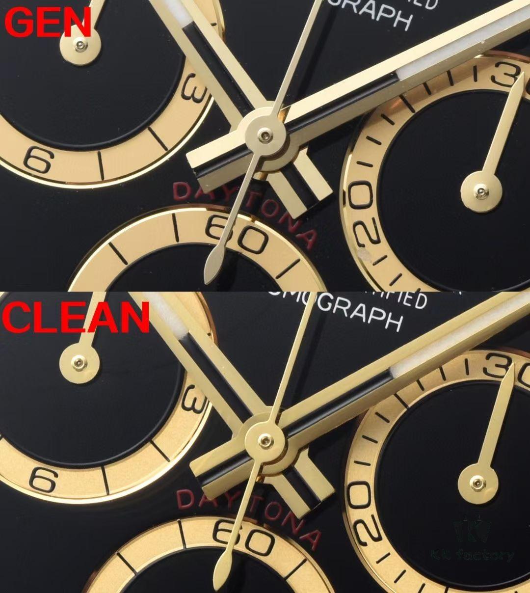 6931a613ccd8ab3d7af9a6ee Authentic vs Fake Comparison - C Factory (C-Factory) 126503 with 4131 Movement, Two-Tone Black Dial 'Noodles' or Diamond Hour Markers (Moissanite)