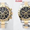 6931a616ccd8ab3d7af9a72e Clean Factory / C Factory 126503 with 4131 Movement, Two-Tone Gold Black Dial Diamond Markers (Moissanite)