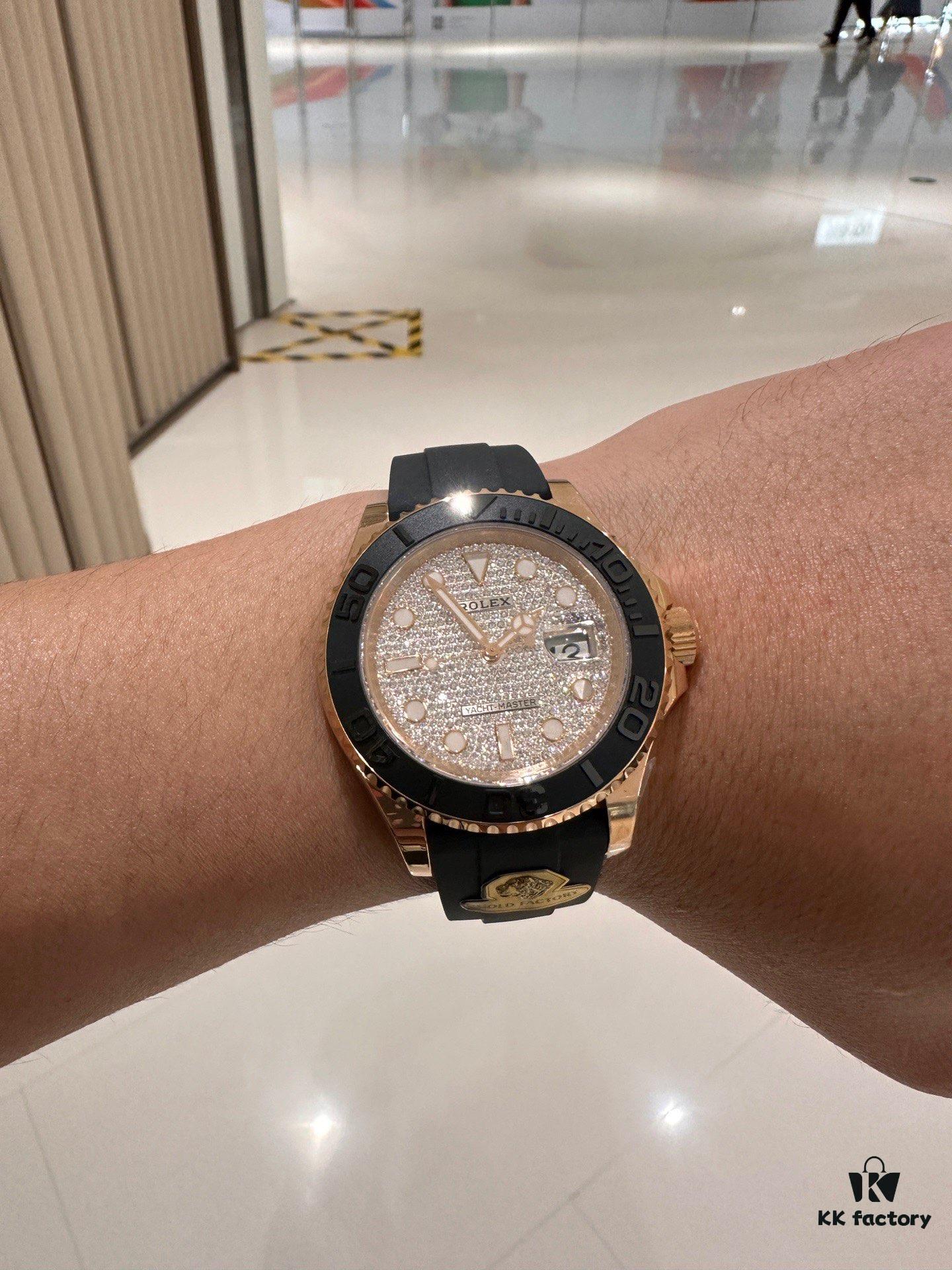 6931a621ccd8ab3d7af9a7e8 G Factory Introduces 40mm Yachtmaster Series 126655 in Rose Gold with Full Diamond Bezel – A Bold Break from Tradition