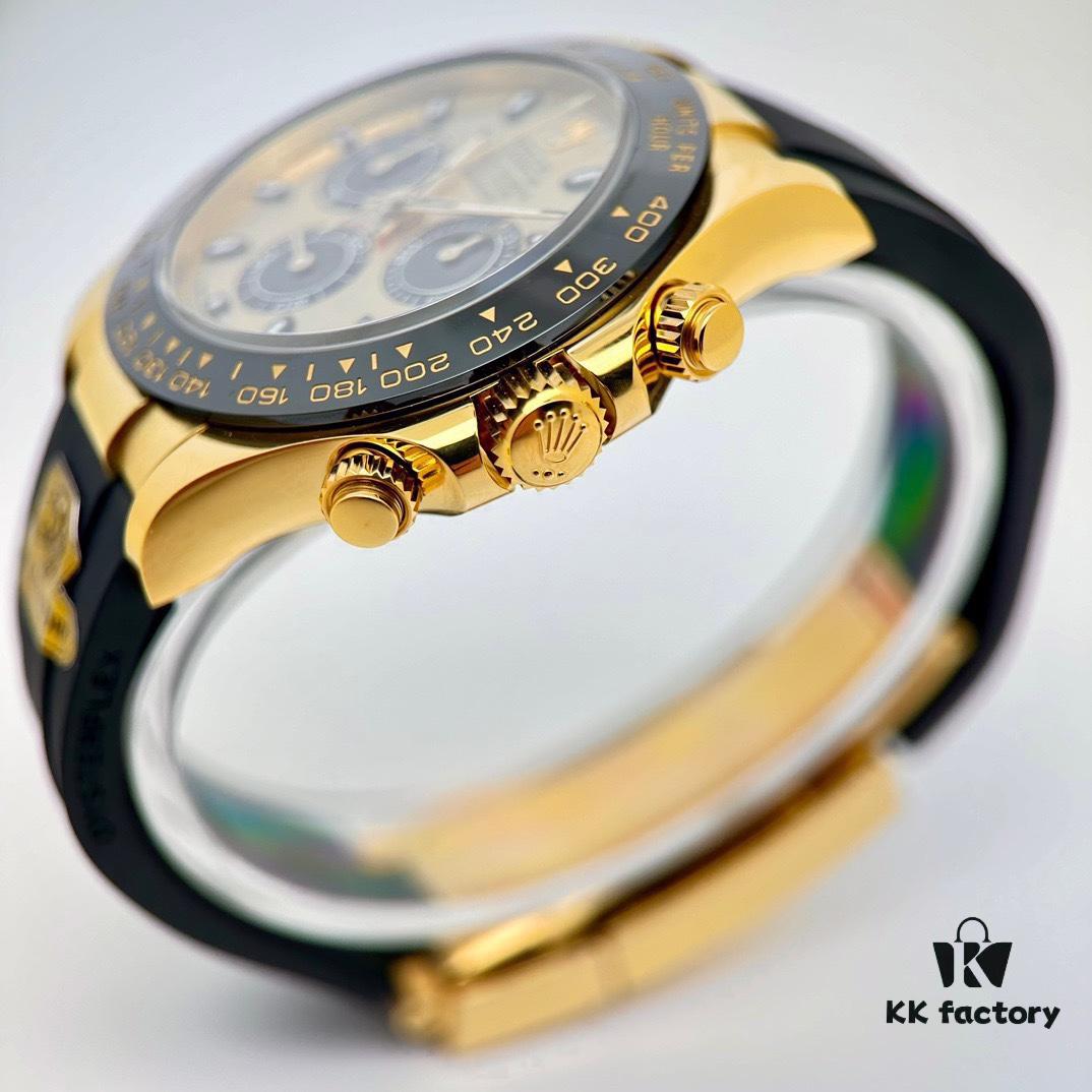 6931a622ccd8ab3d7af9a7f0 Gold/Dog Factory Rolex Daytona Gold Tone with Weight Matching, Over 146g, Equipped with Dan Dong 4130 Movement
