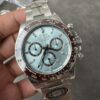 C Factory New Model 4131, Ice Blue Dial with Diamond Markings, Transparent Case Back