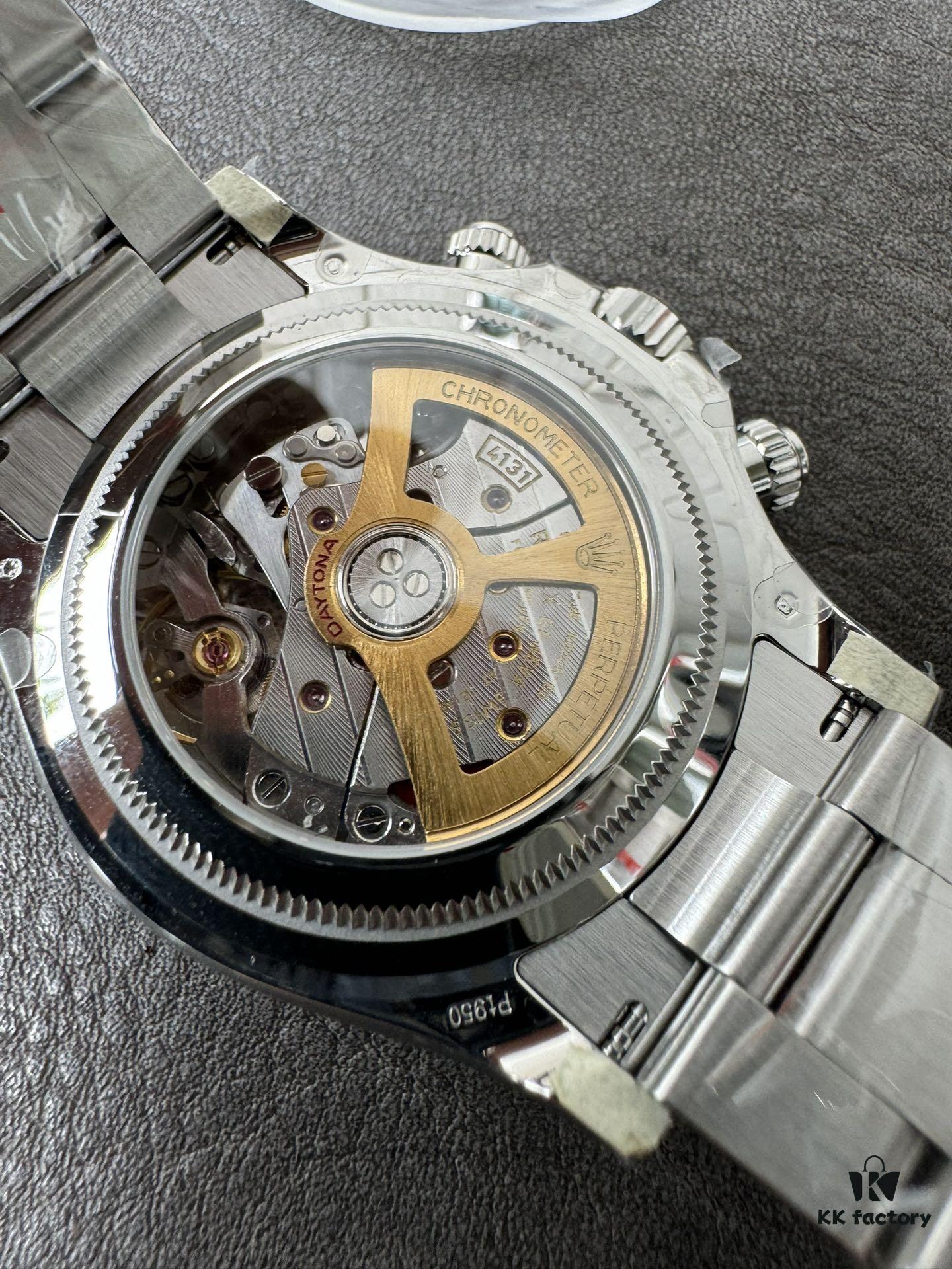 C Factory New Arrival 4131 Ice Blue Dial with Engraving, Transparent Case Back