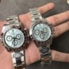 C Factory New Arrival 4131 Ice Blue Dial with Engraving, Diamond Marking, Transparent Case Back