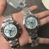 C Factory New Arrival 4131 Ice Blue Dial with Engraving, Diamond Marking, Transparent Case Back
