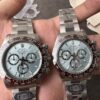 C Factory New Arrival 4131 Ice Blue Dial with Engraving, Diamond Marking, Transparent Case Back