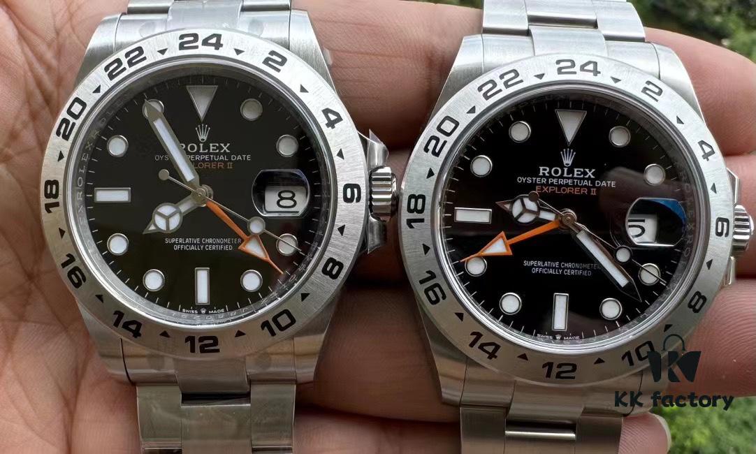 Explorer II 226570 Natural Light Authentic vs Fake Comparison
