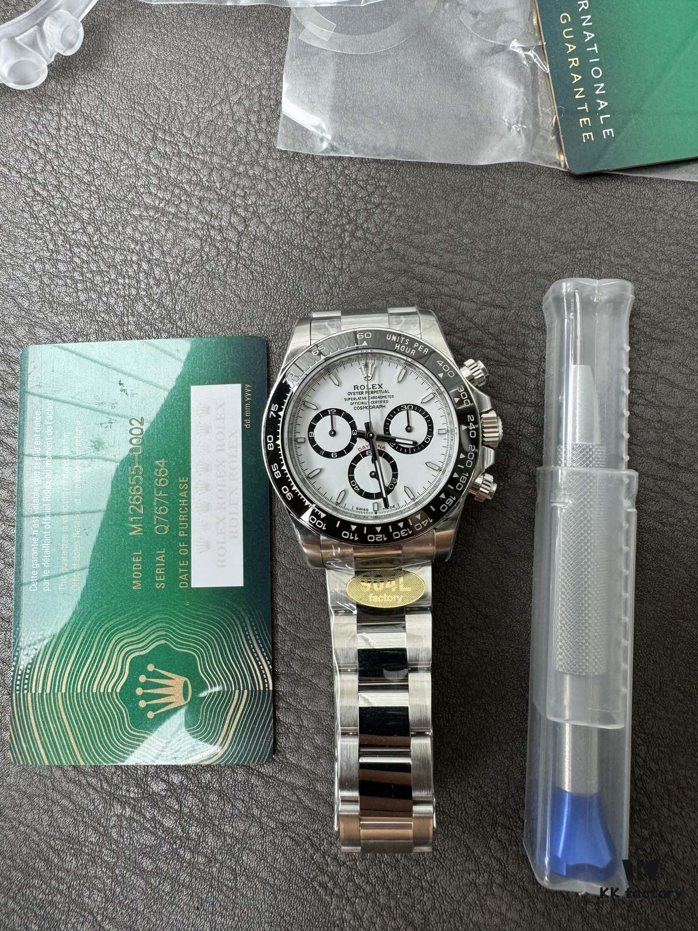6931a66fccd8ab3d7af9ad43 904L Factory New Release 2023 Model 126500 White Ceramic Panda Black Ceramic 4131 Integrated Movement (First Batch Includes Rolex Stainless Steel Strap and Exclusive T-Screwdriver for Precision Disassembly)