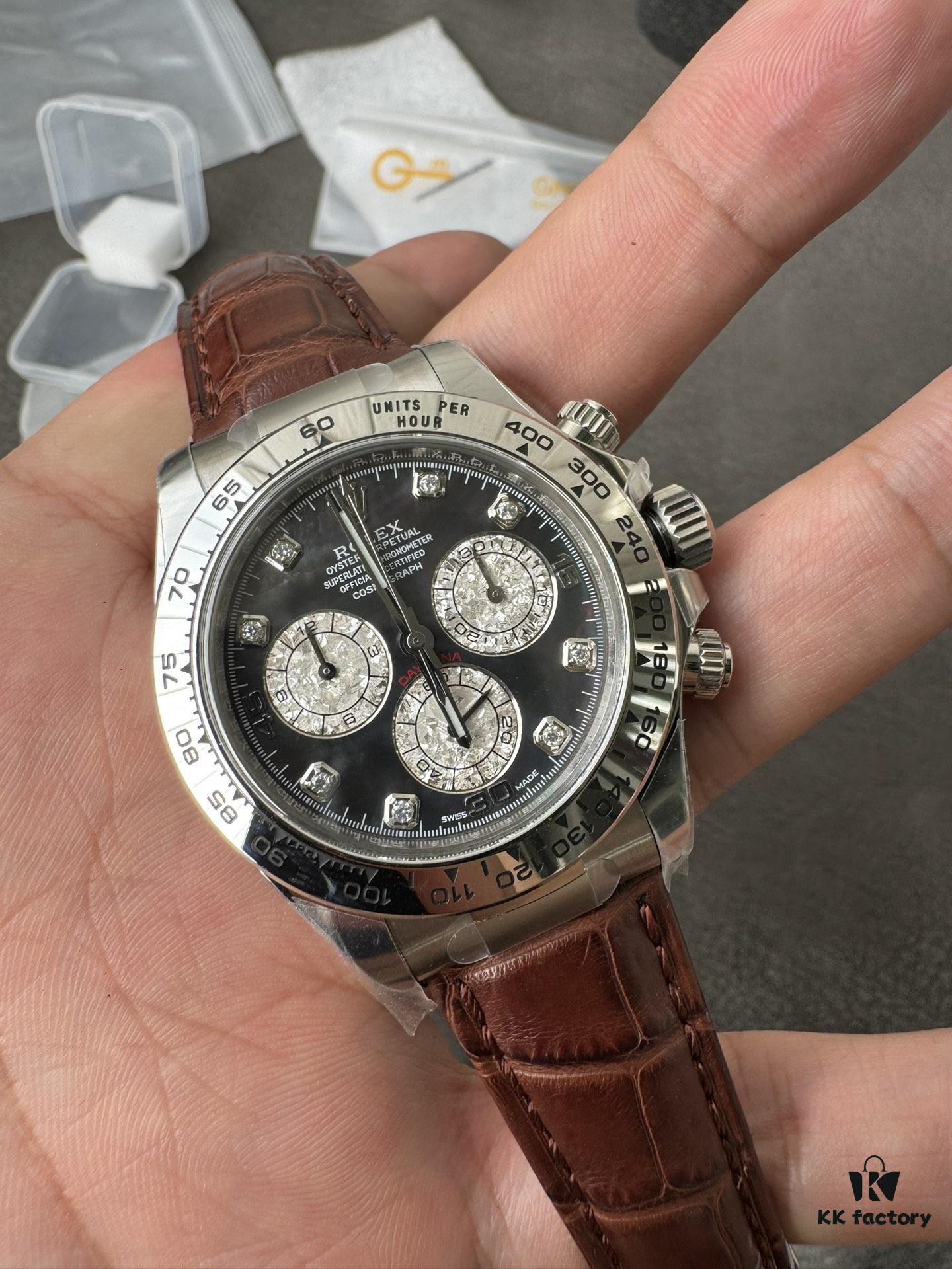 6931a672ccd8ab3d7af9ad82 Clean Platinum Gray DE Modified Substitute with Tahitian Mother-of-Pearl, Customized American Crocodile Leather Strap