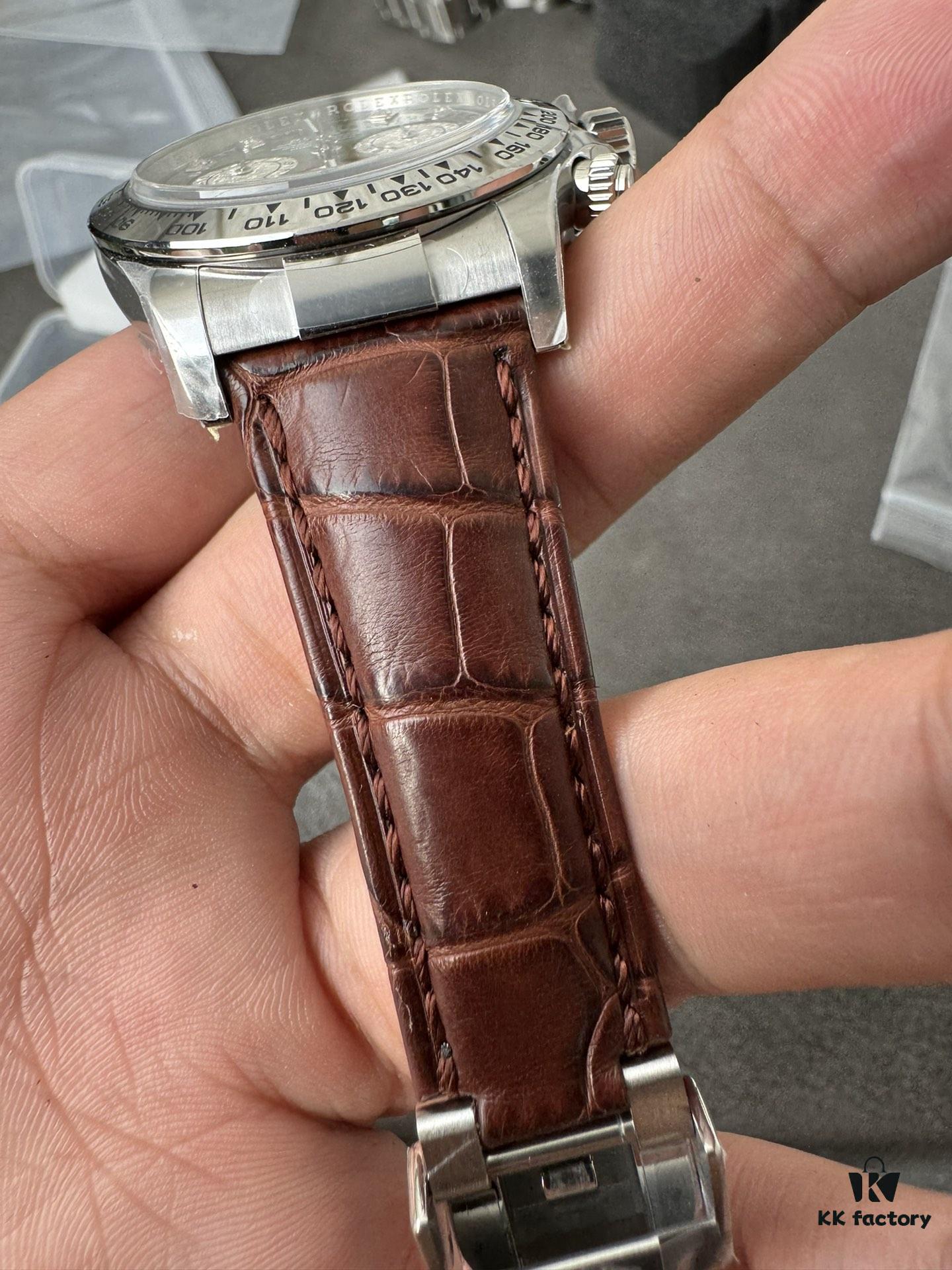 6931a672ccd8ab3d7af9ad83 Clean Platinum Gray DE Modified Substitute with Tahitian Mother-of-Pearl, Customized American Crocodile Leather Strap