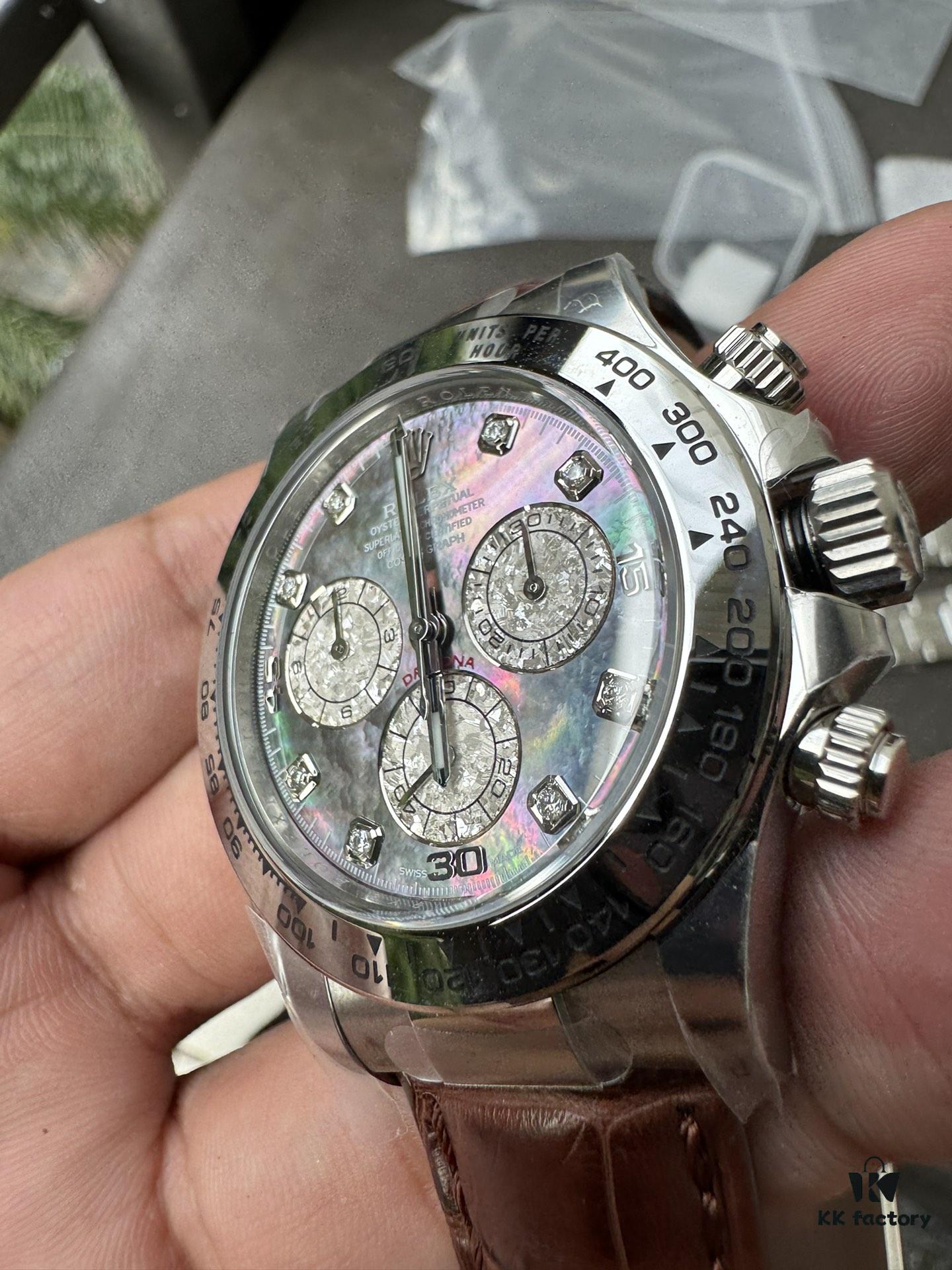 6931a673ccd8ab3d7af9ad86 Clean Platinum Gray DE Modified Substitute with Tahitian Mother-of-Pearl, Customized American Crocodile Leather Strap