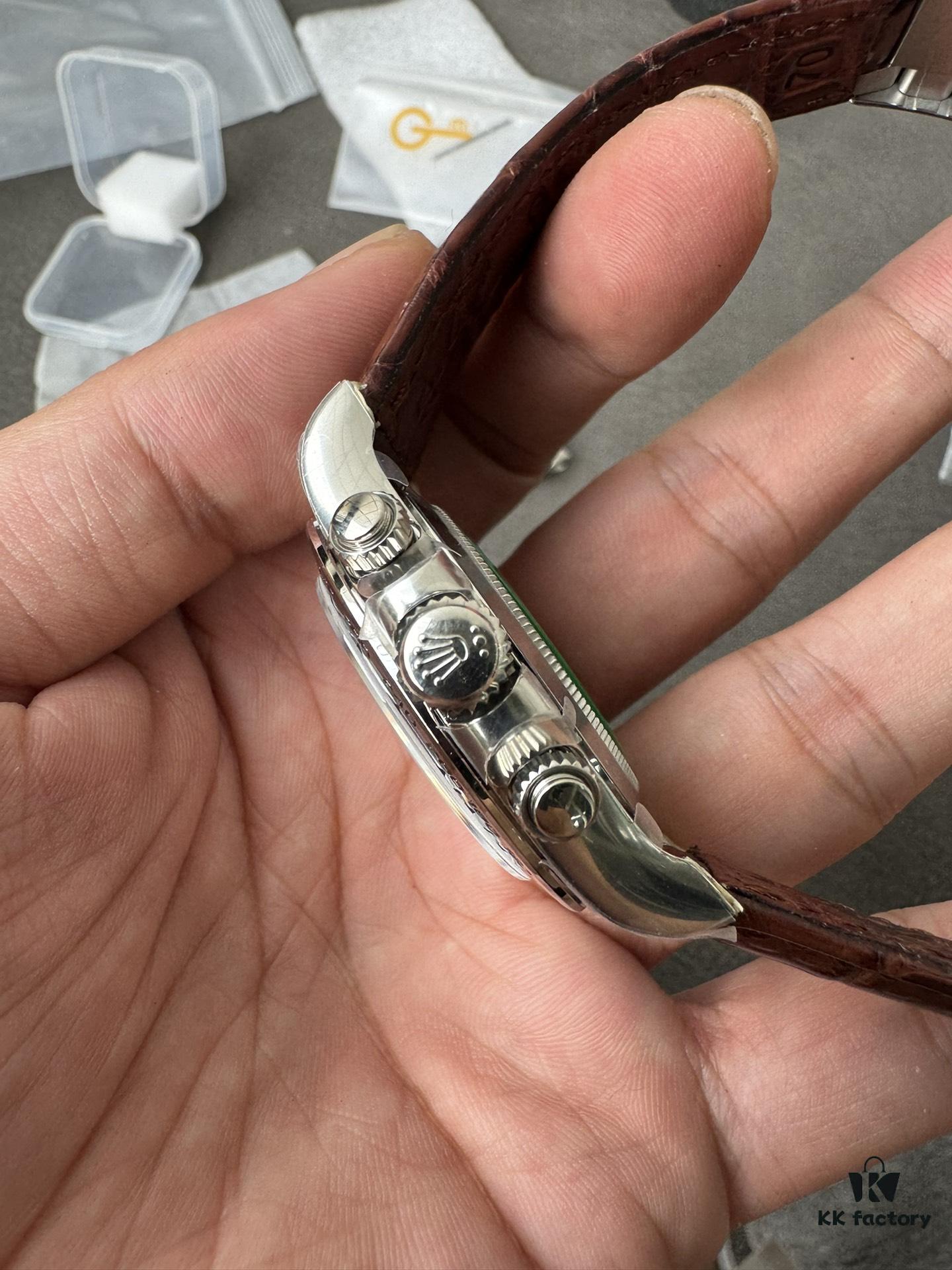 6931a673ccd8ab3d7af9ad88 Clean Platinum Gray DE Modified Substitute with Tahitian Mother-of-Pearl, Customized American Crocodile Leather Strap