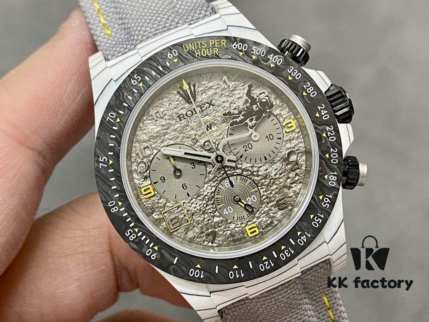DIW Rolex Open Case Astronaut White Carbon Fiber Daytona 4130 Movement 40mm