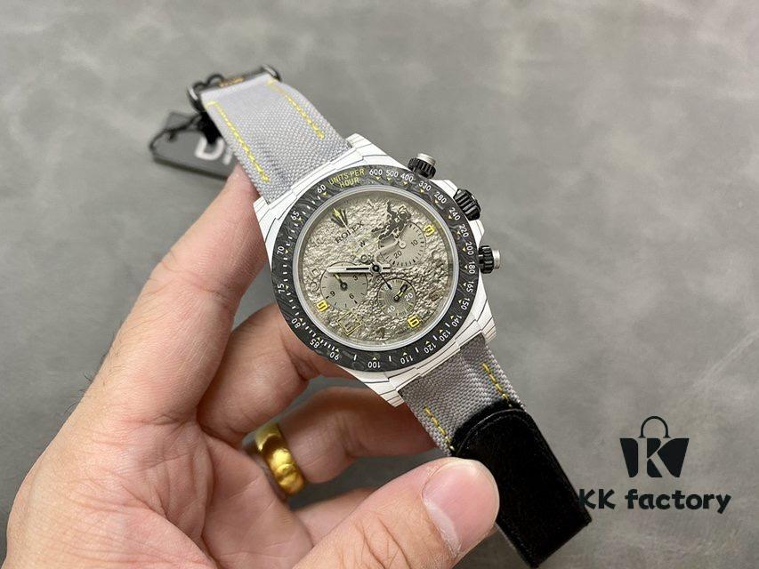 DIW Rolex Open Case Astronaut White Carbon Fiber Daytona 4130 Movement 40mm
