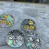 Tahitian Black Shell Three-Eye Inlay Chip with Digital Scale Matching Design