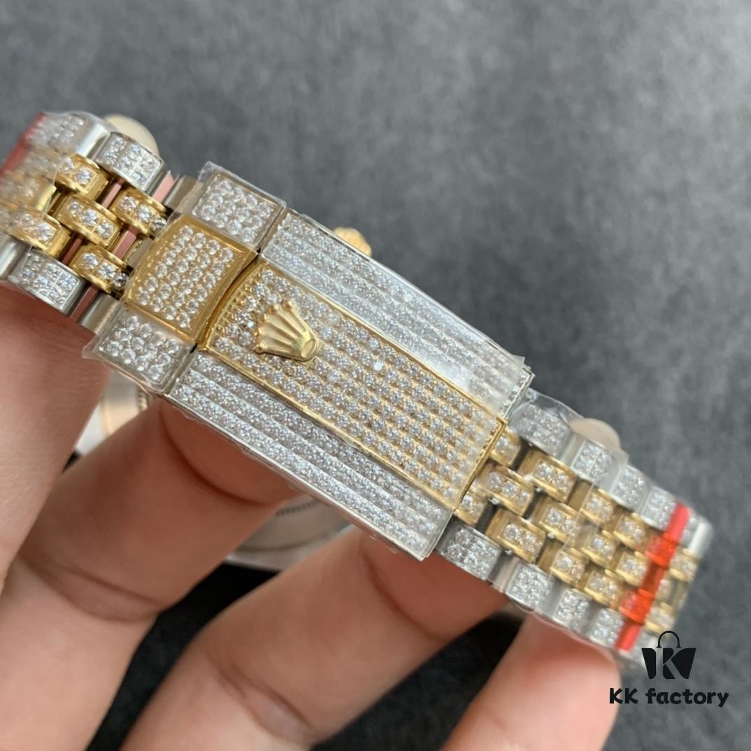 6931a6c0ccd8ab3d7af9b2b8 Limited Arrival! Sparkling to the Extreme — Perfect Rolex Datejust Fully Paved with Diamonds Special Edition — 904L Stainless Steel Diamond-Paved Watch