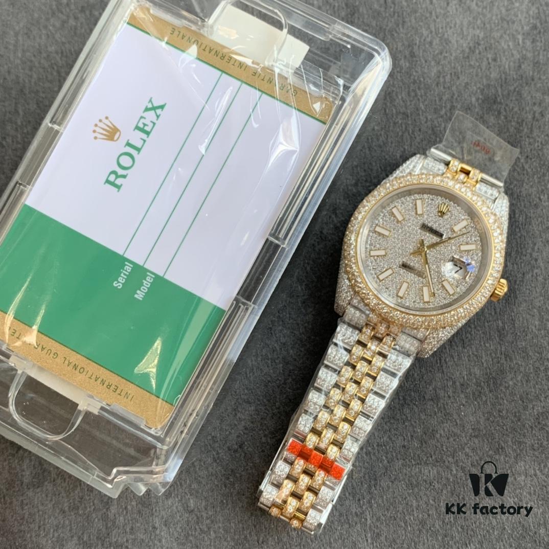 6931a6c1ccd8ab3d7af9b2bb Limited Arrival! Sparkling to the Extreme — Perfect Rolex Datejust Fully Paved with Diamonds Special Edition — 904L Stainless Steel Diamond-Paved Watch