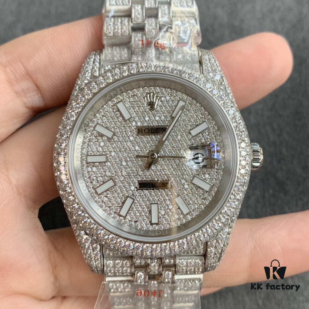 6931a6c1ccd8ab3d7af9b2c5 Limited Arrival! Sparkling to the Extreme – Perfect Rolex Datejust Full Diamond-Paved Special Edition in 904L Stainless Steel