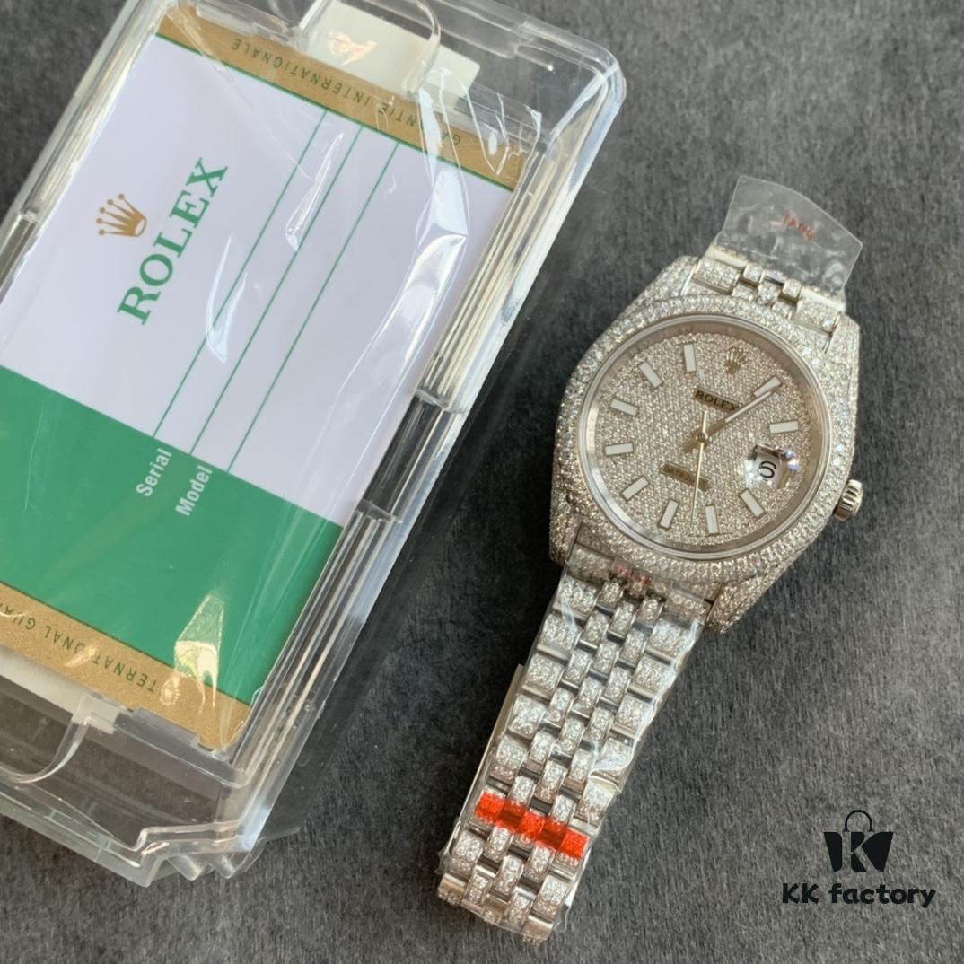 6931a6c2ccd8ab3d7af9b2cd Limited Arrival! Sparkling to the Extreme – Perfect Rolex Datejust Full Diamond-Paved Special Edition in 904L Stainless Steel