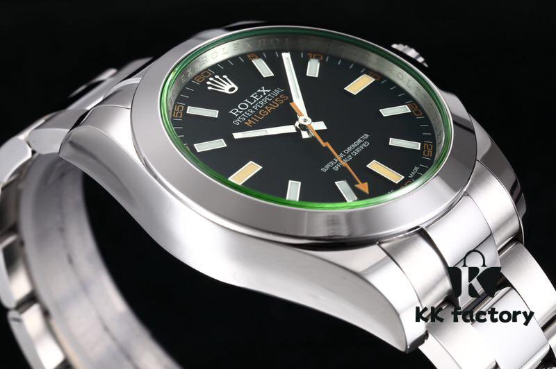 6931a6c3ccd8ab3d7af9b2dd Rolex MILGAUSS Series 116400 Lightning Second Hand 904L Highest Version, DJ Factory's First Breakthrough – Green Sapphire Crystal Matches Genuine!