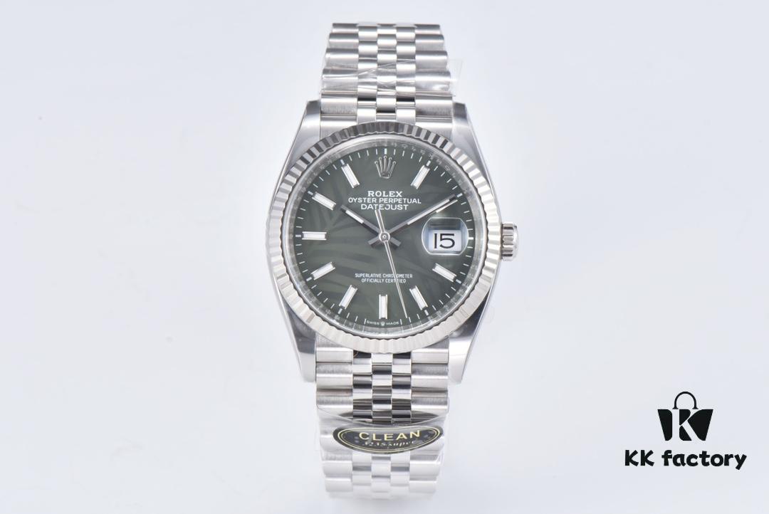 6931a6d2ccd8ab3d7af9b3ee C Factory Clean 126234 36mm Green Dial with Palm Pattern – A Blessing for Slim Wrists