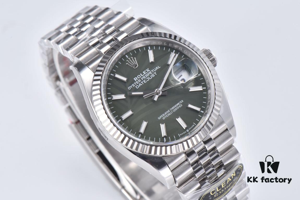 6931a6d2ccd8ab3d7af9b3ef C Factory Clean 126234 36mm Green Dial with Palm Pattern – A Blessing for Slim Wrists