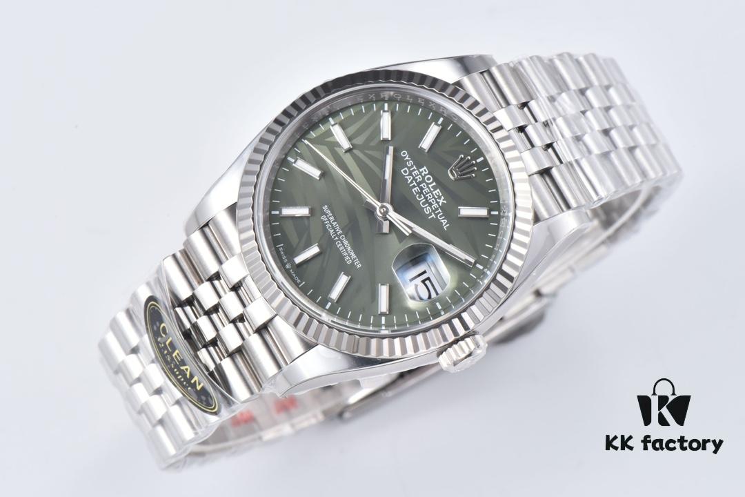 6931a6d2ccd8ab3d7af9b3f3 C Factory Clean 126234 36mm Green Dial with Palm Pattern – A Blessing for Slim Wrists