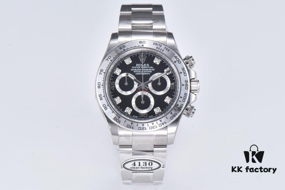 6931a6e9ccd8ab3d7af9b570 Clean Factory 116509 Enamel Black Dial Daytona with Diamond-Cut Moissanite
