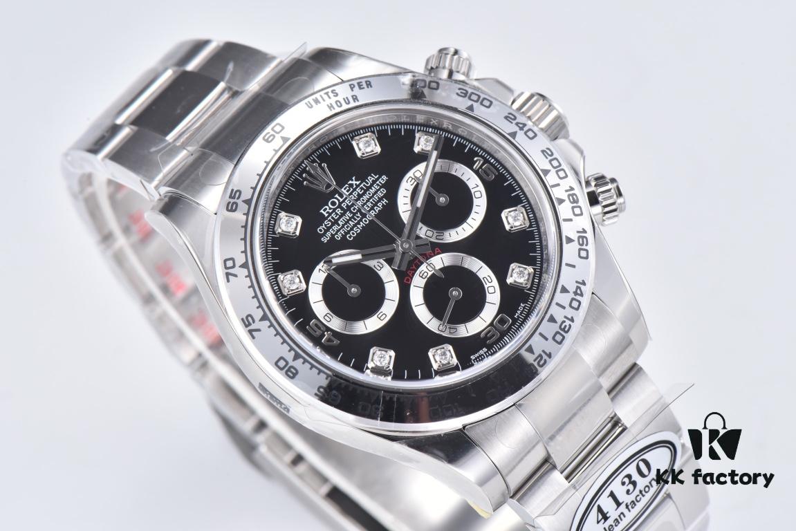 6931a6e9ccd8ab3d7af9b571 Clean Factory 116509 Enamel Black Dial Daytona with Diamond-Cut Moissanite