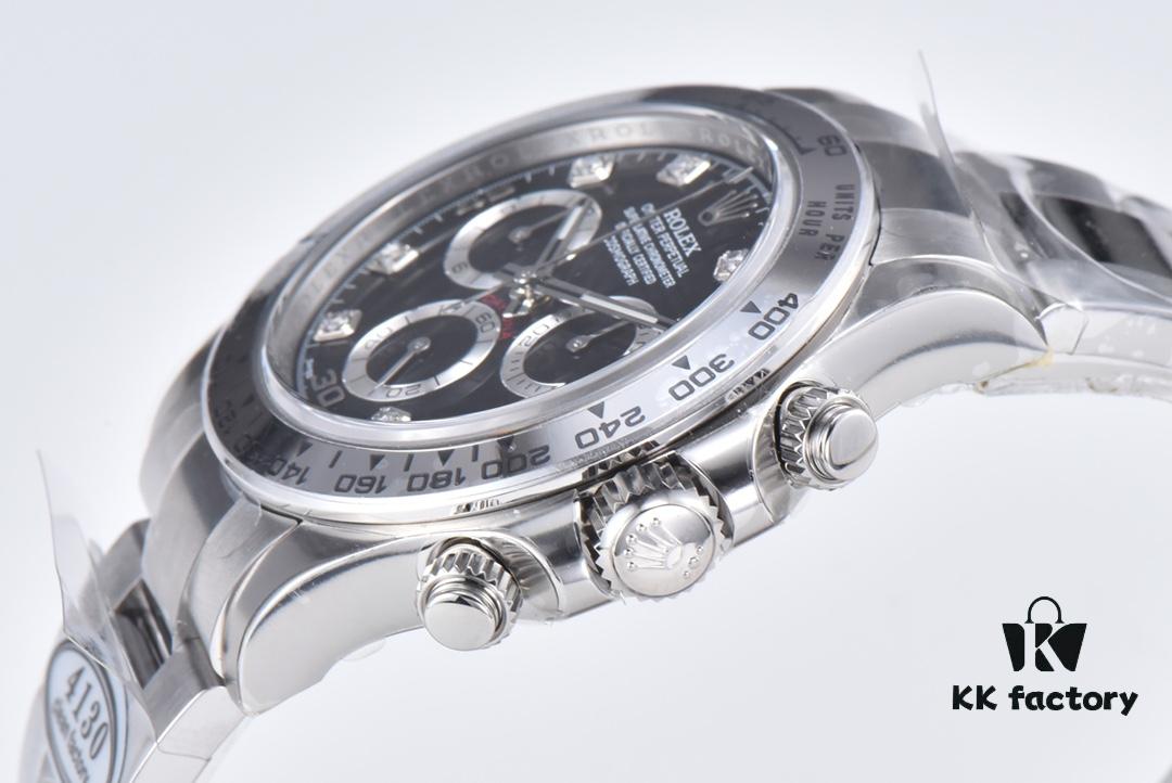 6931a6e9ccd8ab3d7af9b572 Clean Factory 116509 Enamel Black Dial Daytona with Diamond-Cut Moissanite