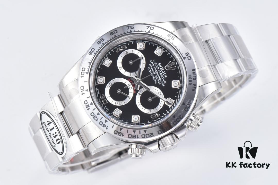 6931a6e9ccd8ab3d7af9b573 Clean Factory 116509 Enamel Black Dial Daytona with Diamond-Cut Moissanite