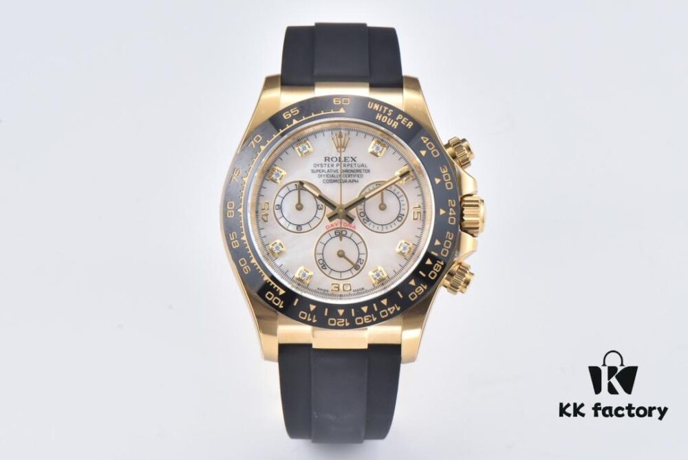 6931a6eaccd8ab3d7af9b579 Clean Factory 116518 Daytona with Natural Mother-of-Pearl Cloud Dial and Diamond Bezel