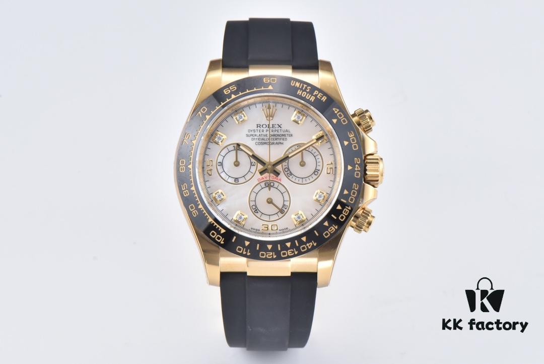 6931a6eaccd8ab3d7af9b579 Clean Factory 116518 Daytona with Natural Mother-of-Pearl Cloud Dial and Diamond Bezel