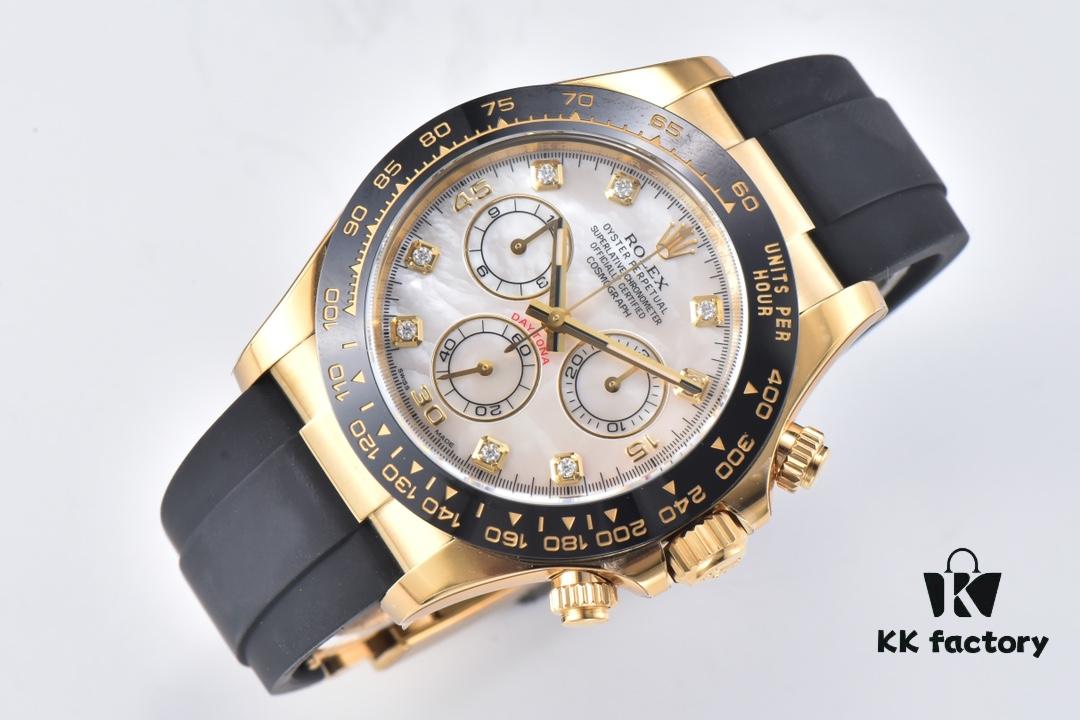 6931a6eaccd8ab3d7af9b57b Clean Factory 116518 Daytona with Natural Mother-of-Pearl Cloud Dial and Diamond Bezel