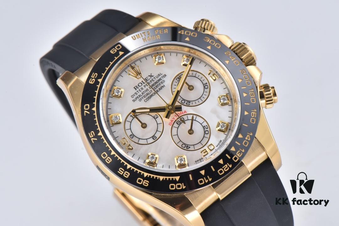 6931a6eaccd8ab3d7af9b57d Clean Factory 116518 Daytona with Natural Mother-of-Pearl Cloud Dial and Diamond Bezel