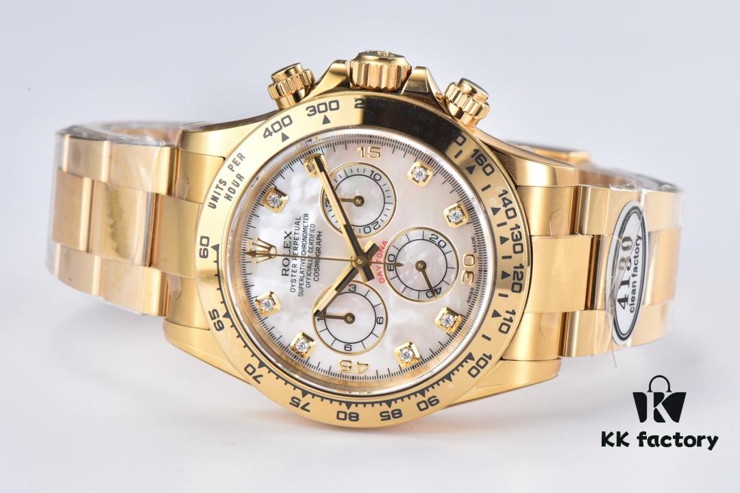 6931a6ebccd8ab3d7af9b586 Clean Factory 116508 Diamond-Paved Natural Cloud Mother-of-Pearl Dial Daytona