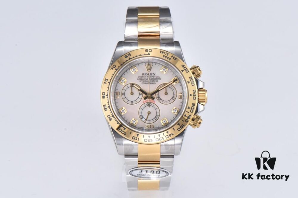 6931a6ebccd8ab3d7af9b58b Clean Factory 116503 Diamond-Paved Natural Cloud Mother-of-Pearl Dial Daytona