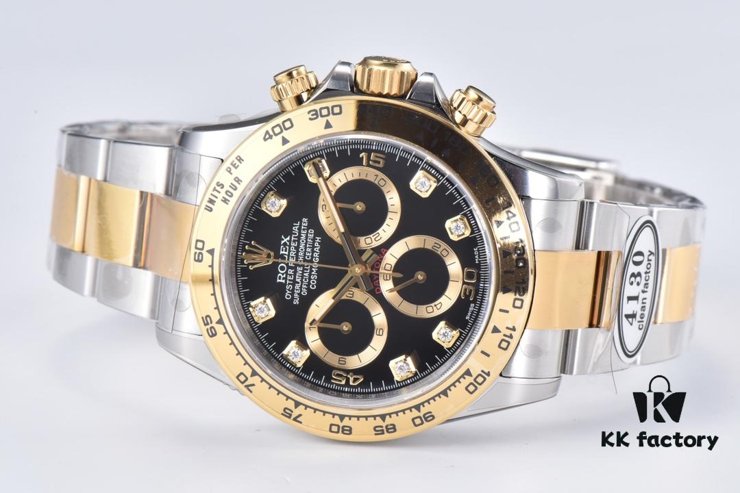 6931a6ebccd8ab3d7af9b595 Clean Factory 116503 Diamond-Paved Black Dial Daytona