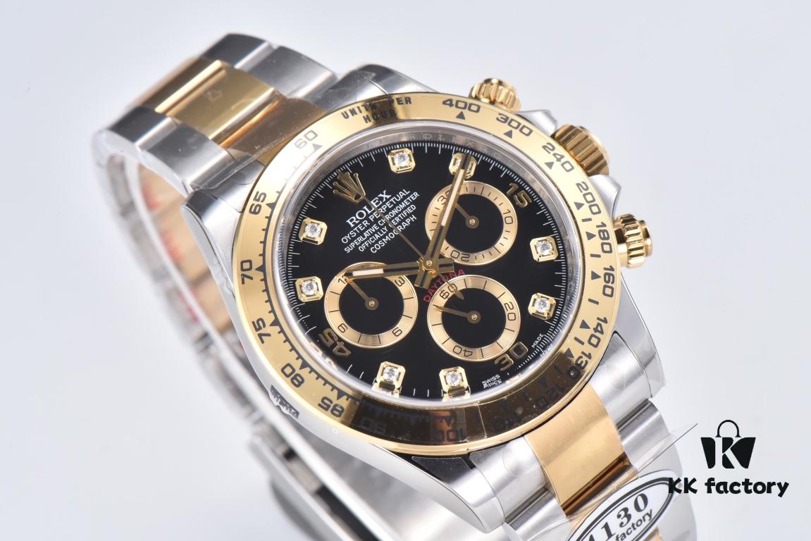 6931a6ecccd8ab3d7af9b599 Clean Factory 116503 Diamond-Paved Black Dial Daytona