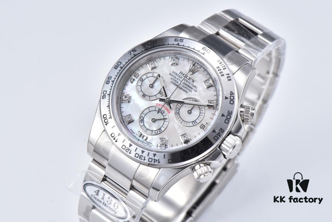 6931a6ecccd8ab3d7af9b59e Clean Factory Platinum Daytona 116509 with Natural Cloud Mosaic Mother-of-Pearl Dial, Standard Moissanite Bezel – Zirconia Refused