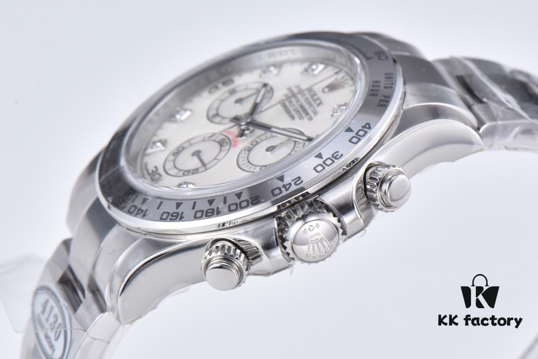 6931a6ecccd8ab3d7af9b59f Clean Factory Platinum Daytona 116509 with Natural Cloud Mosaic Mother-of-Pearl Dial, Standard Moissanite Bezel – Zirconia Refused