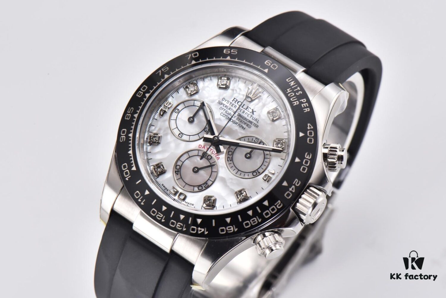 6931a6ecccd8ab3d7af9b5a7 CLEAN Factory C-Factroy Rolex 116519 Daytona with Rubber Strap - Natural Cloud Mosaic Mother-of-Pearl Dial
