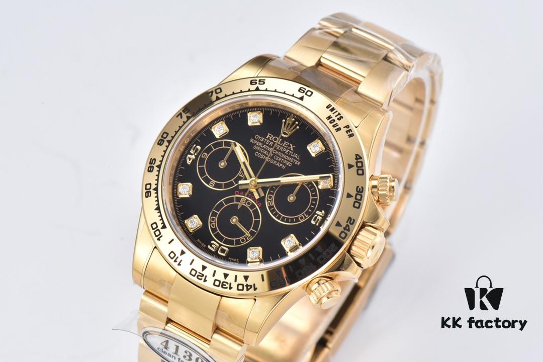 Clean Factory 116508 Full Gold Diamond-Set Black Dial Daytona