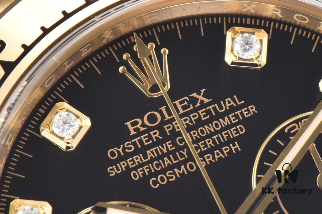 Clean Factory 116508 Full Gold Diamond-Set Black Dial Daytona