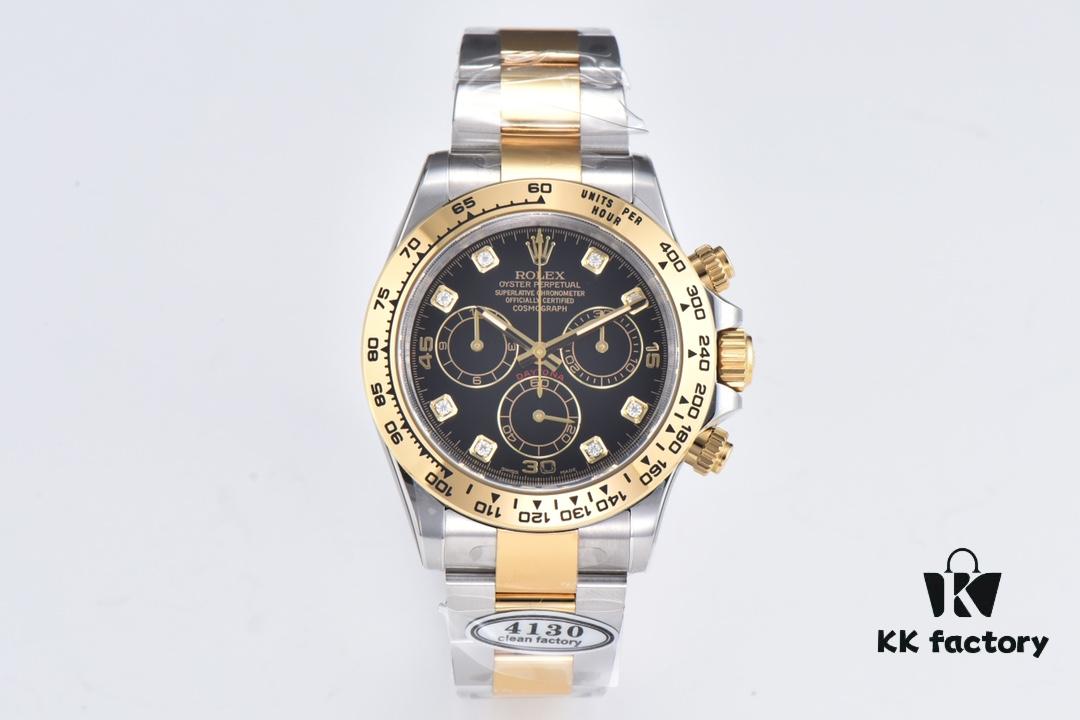 6931a6efccd8ab3d7af9b5dc Cleant Factory 116503 Diamond-Paved Black Dial Daytona