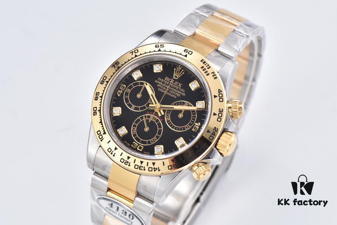 6931a6f0ccd8ab3d7af9b5de Cleant Factory 116503 Diamond-Paved Black Dial Daytona